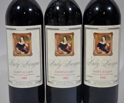 Trois bouteilles de LADY LANGOA Saint Julien...