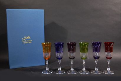BOHEMIA CRYSTAL 

Ensemble de six flûtes...