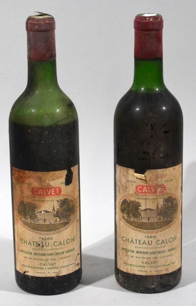 2 bouteilles de CHATEAU CALON 1966 Montagne...