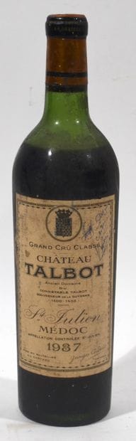 1 bouteille de Chateau TALBOT 1937 Ancien...
