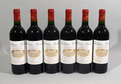6 bouteilles de CHATEAU KIRVAN Margaux 1992...