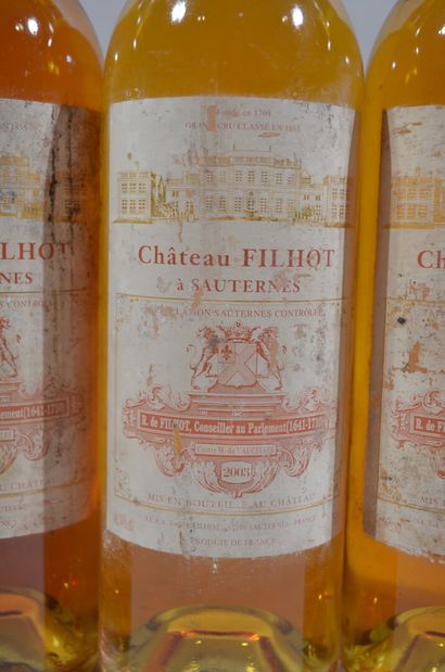 Six bouteilles Sauternes Château Filhot 2003...