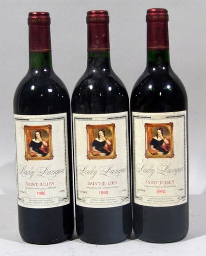 Trois bouteilles de LADY LANGOA Saint Julien...