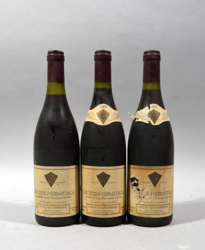Trois bouteilles de CROZES HERMITAGE Cave...