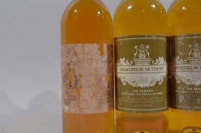 Trois bouteilles Chartreuse de Coutet, Sauternes,...
