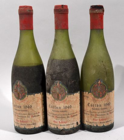3 bouteilles de CORTON Guy Leblanc propriétaire...