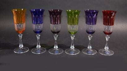 BOHEMIA CRYSTAL 

Ensemble de six flûtes...
