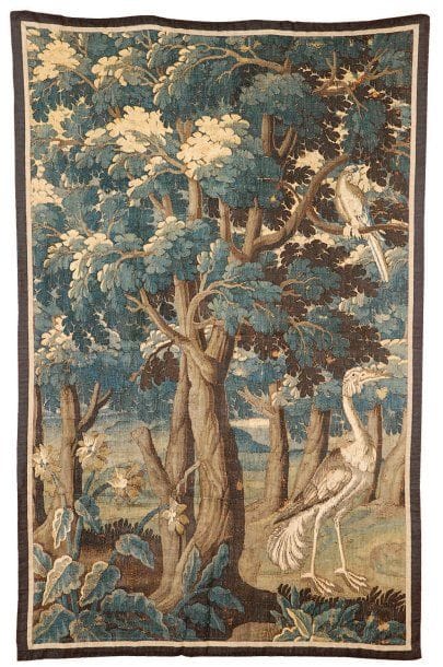 Tapisserie d'AUBUSSON, XVIIIe siècle. Verdure...