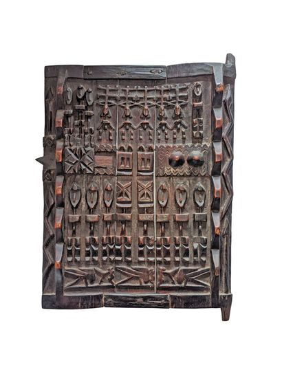 DOGON, Mali.

PORTE DE GRENIER en bois sculpté...