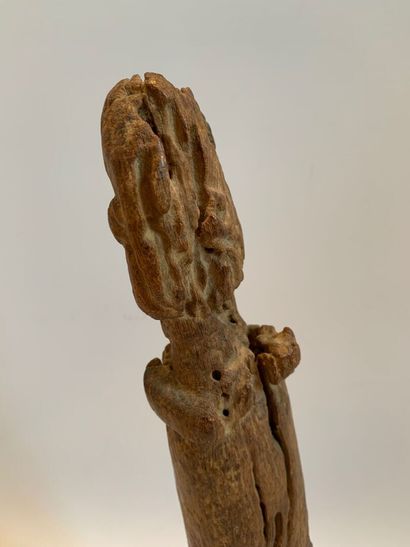 AFRIQUE.

FIGURE FEMININE en bois clair sculpté...