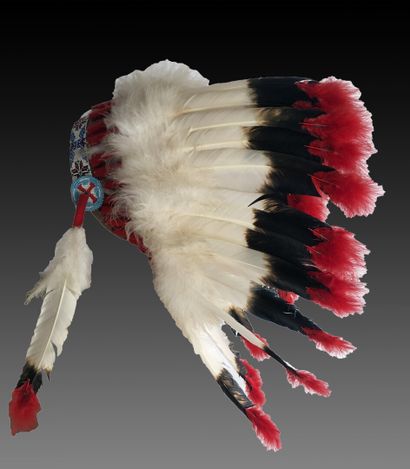 COIFFE de chef indiens en feutrine, perles...