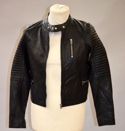 IKKS 

Veste en cuir d'agneau noir à manche...