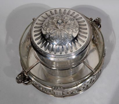 RAFFRAICHISSOIR A CAVIAR circulaire en cristal,...
