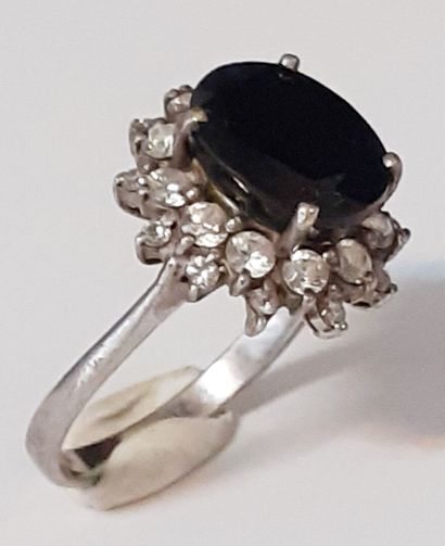 Importante BAGUE MARQUISE en argent 925/oo...