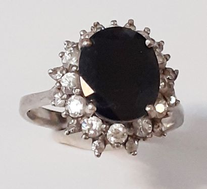 Importante BAGUE MARQUISE en argent 925/oo...