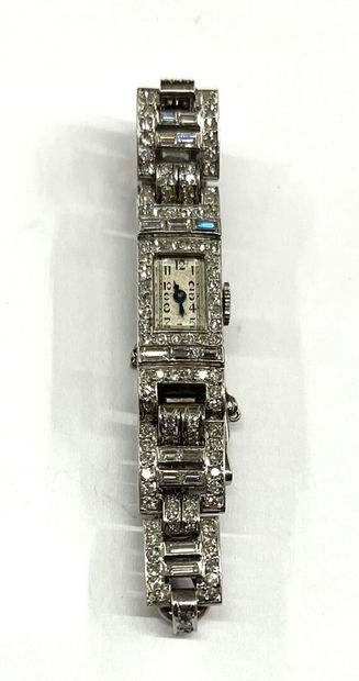 Montre bracelet de dame en or blanc 18 K...