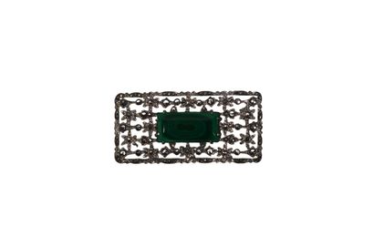 BROCHE en argent de forme rectangulaire à...