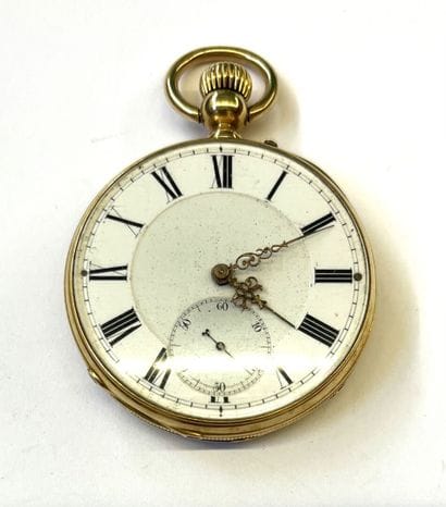 MONTRE DE GOUSSET en or jaune 18K (750/1000e)...