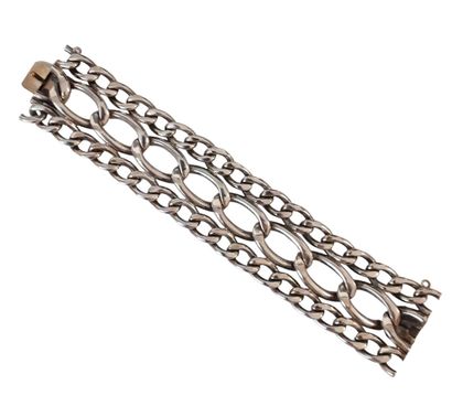 BRACELET MANCHETTE en argent à motifs de...