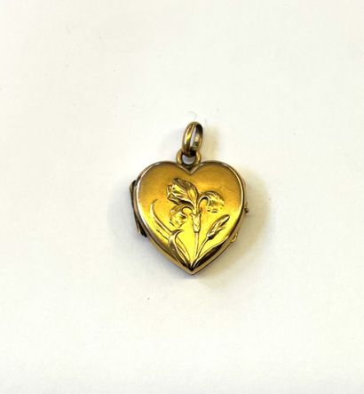 Pendentif Coeur porte-souvenir en or jaune...