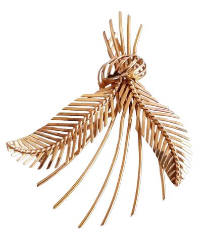 BROCHE en or rose 18K (750/1000e) en forme...