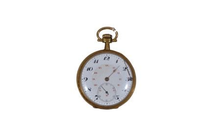 MONTRE DE GOUSSET en or jaune 18k (750/1000e)...
