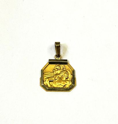 Médaille de baptême en or de deux tons 18...
