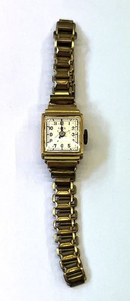 Montre bracelet de femme, le cadran rectangulaire...