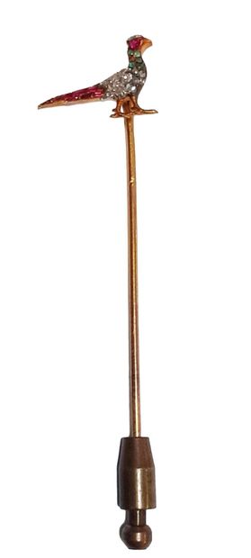 Épingle de cravate en or jaune 18 K (750/oo)...