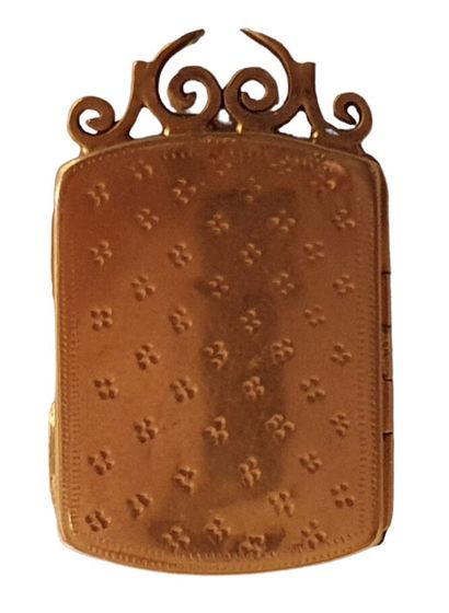 Médaillon porte-souvenir en or rose 18 K...
