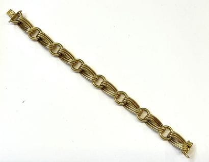 BRACELET gourmette à maille allongées et...