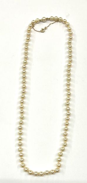 COLLIER DE PERLES de culture à chaine de...