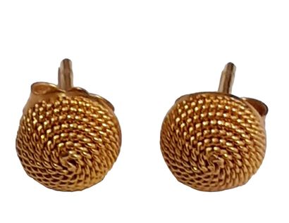 Paire de boutons d'oreille en or jaune 18K...