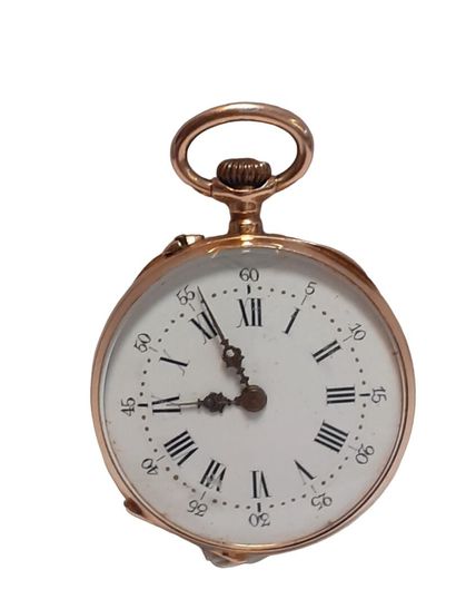 Montre de col en or jaune 18 K (750/oo),...