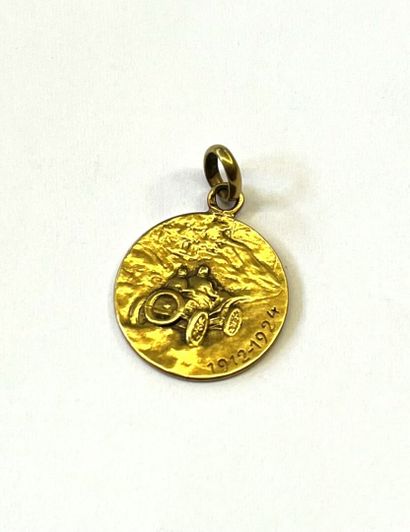 Médaille de baptême en or jaune 18 K (750/oo)...