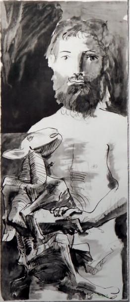 D'après Pablo PICASSO
«Homme et mouton» Lithographie....