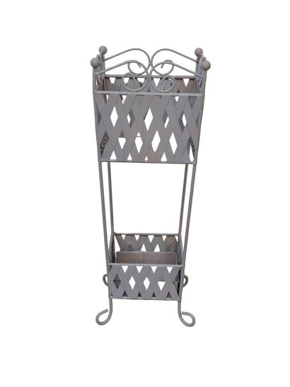 Porte-parapluies en tôle laqué gris taupe...