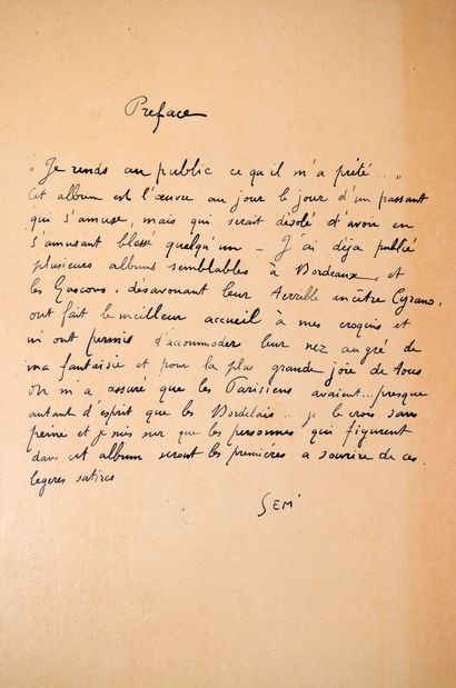Marie Joseph Georges GOURSAT dit SEM (1863-1934)...