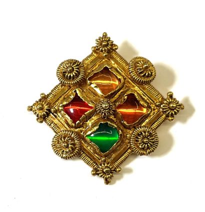 CHRISTIAN LACROIX 
Broche en métal doré de...