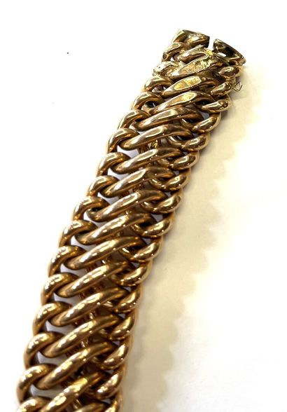 BRACELET GOURMETTE en or rose 18k (750/°°)...