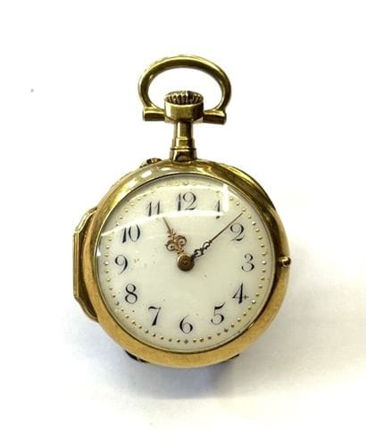 PETITE MONTRE DE COL en or jaune 18k (750/°°),...