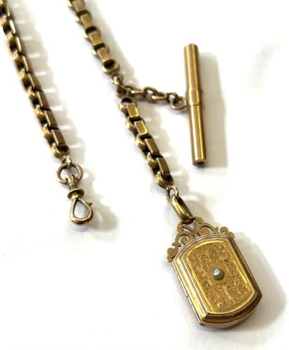 CHAINE DE MONTRE en or rose 18k (750/°°)...