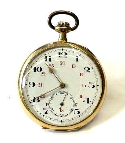 MONTRE DE GOUSSET en or jaune 18k (750/°°),...
