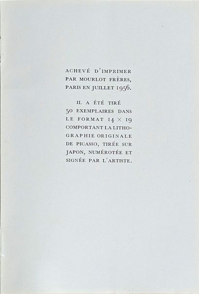 Pablo PICASSO (1881-1973), d'après.
Peintures....