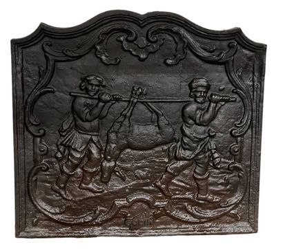 GODIN
Plaque de cheminée en fonte à décor...