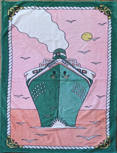 HERMES PARIS
Serviette de bain en coton éponge...