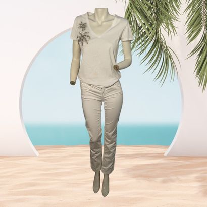 LIU JO
Pantalon en jean de coton blanc, la...