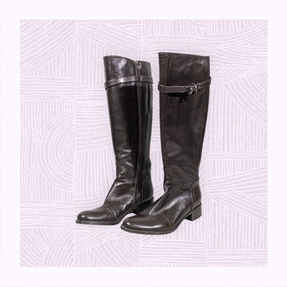 VERO CUOIO
Paire de bottes en cuir marron...