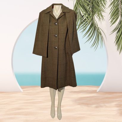 Cape de chasse pour femme en laine verte,...