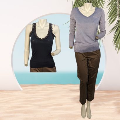 MARC CAIN
Pantalon 7/8 taupe en coton et...